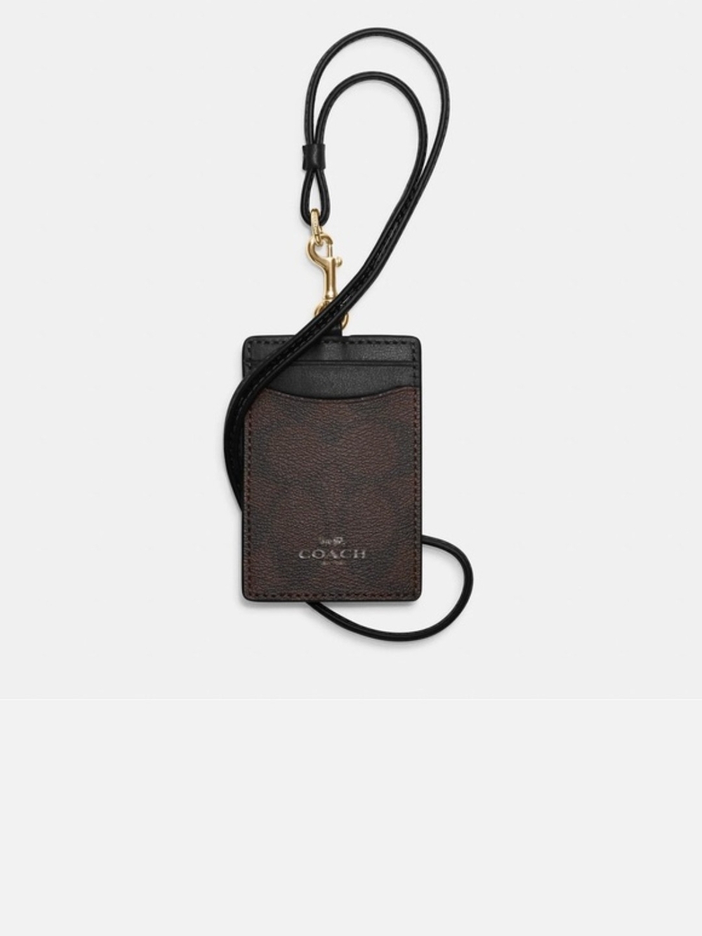 Coach Card Holder & Lanyard in Signature Canvas/Brown